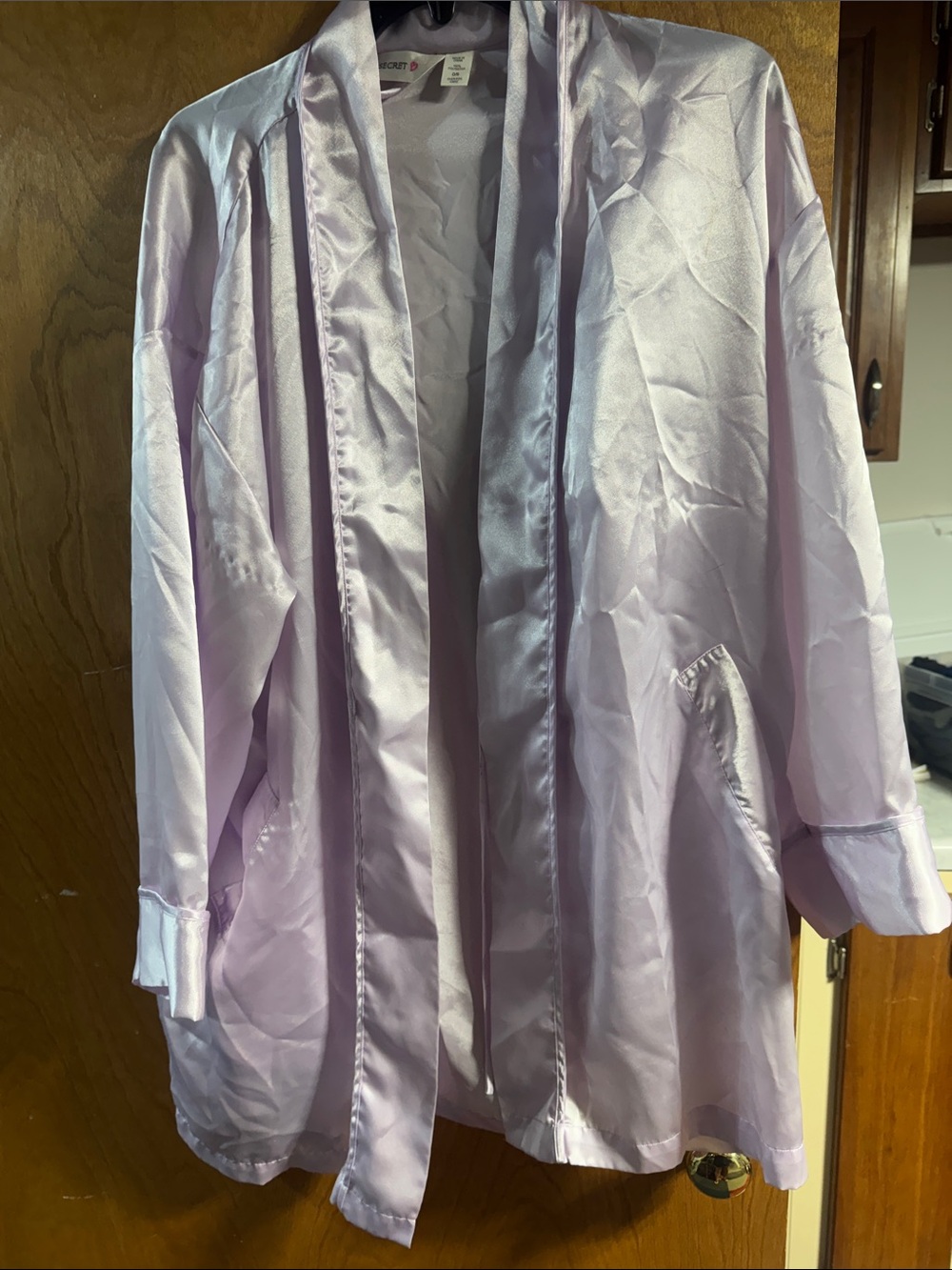 Light Lavender Satin Robe- no belt